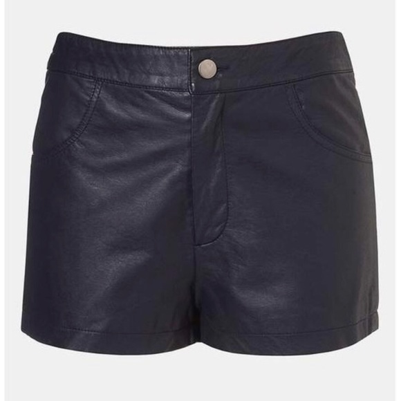 Topshop Pants - Topshop Faux Leather Shorts